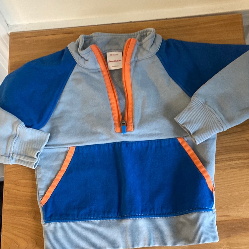 Hanna Andersson Blue and Orange Sporty Hoodie